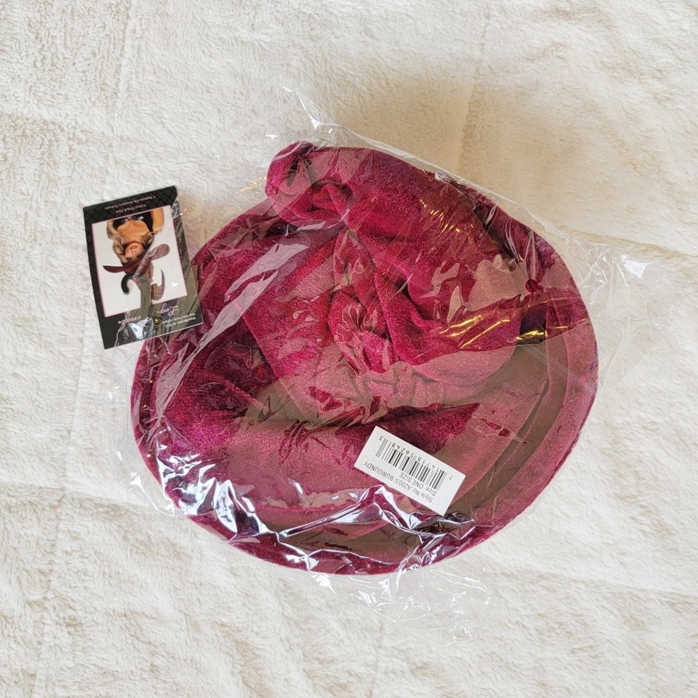 Leg Avenue Burgundy Velvet Ruched Witch Hat - Picture 2 of 4